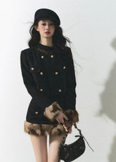 Louvre-Inspired Suit Set – Cropped Blazer & Skirt